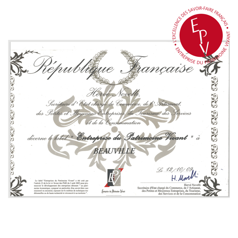 2009 — Entreprise du Patrimoine Vivant national heritage label awarded to La Manufacture MIE