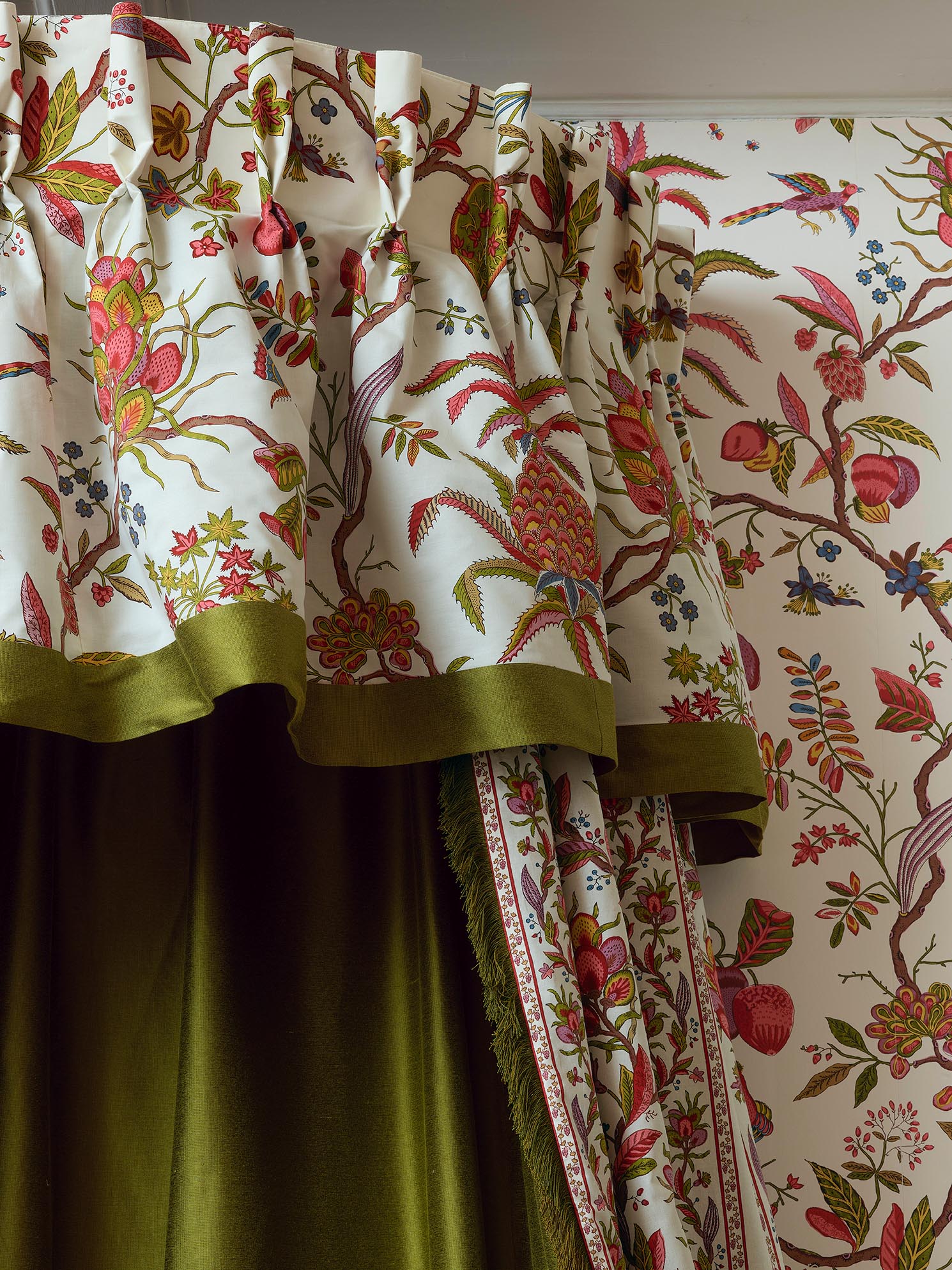 Versailles project — Queen's Private Apartments, printed fabric by La Manufacture MIE with Pierre Frey