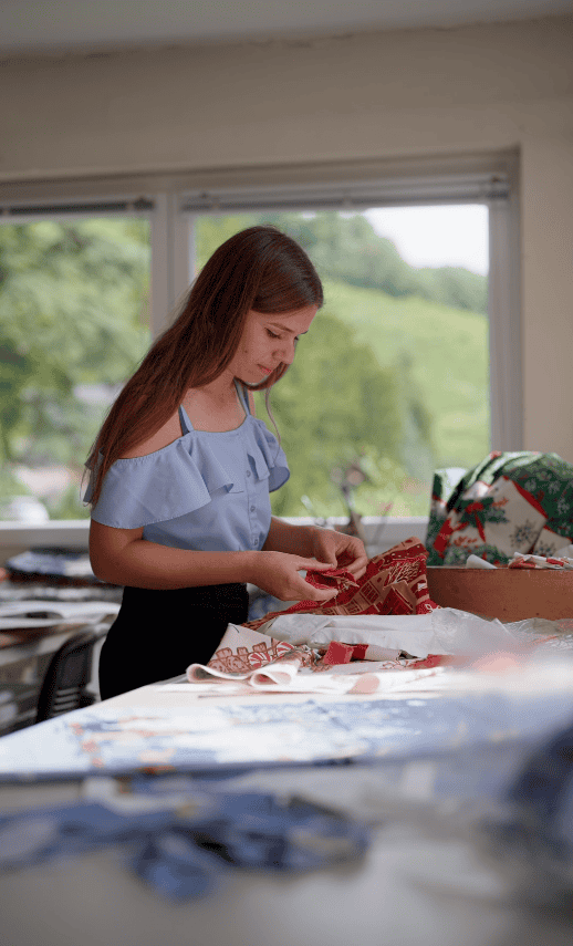Artisan textile creation by La Manufacture MIE — printed fabric Alsace