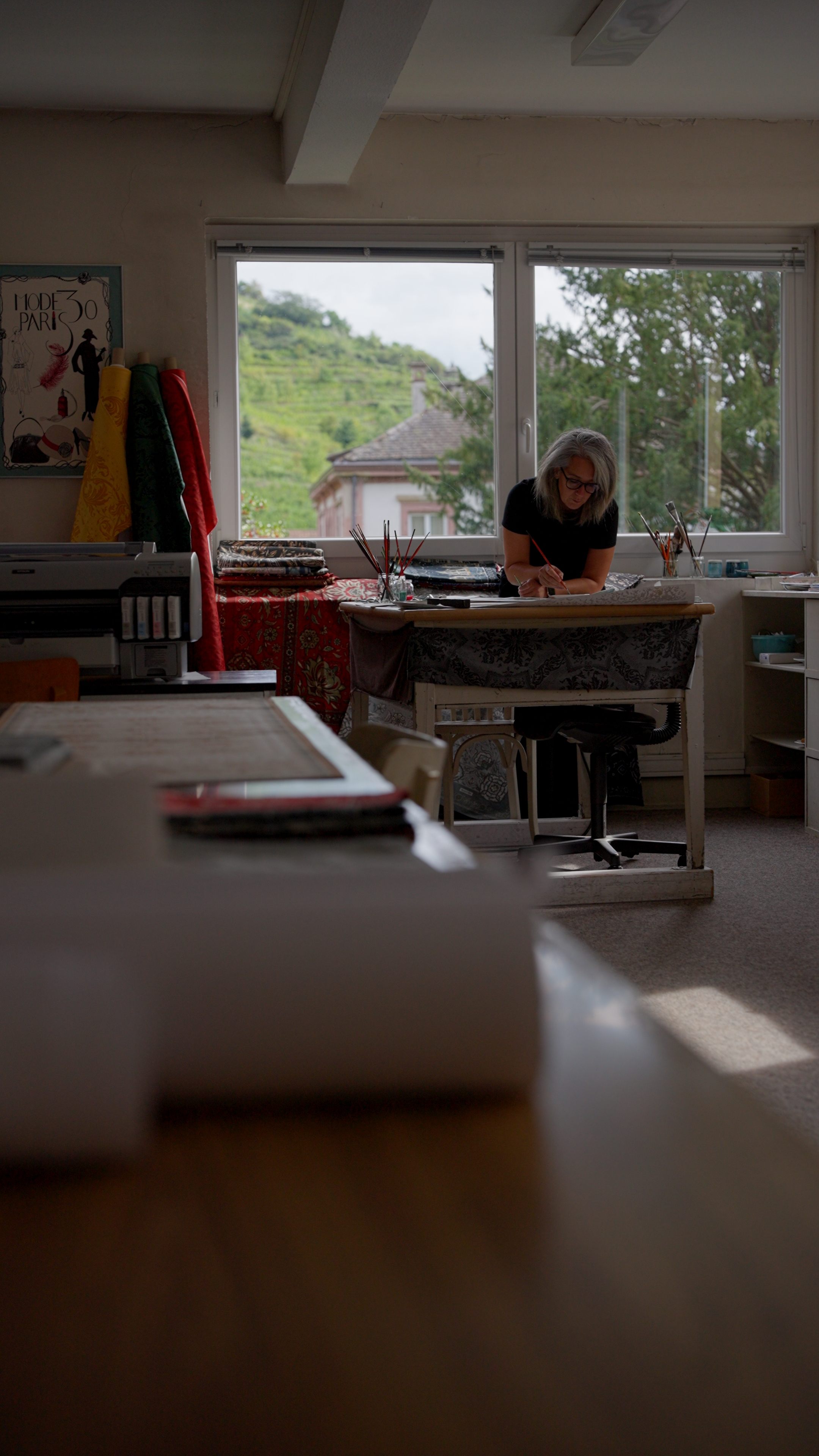 Artisan printed furnishing fabric, exclusive pattern — La Manufacture MIE Alsace